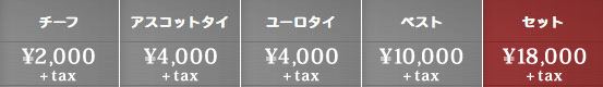 ブライダル用レンタル料金